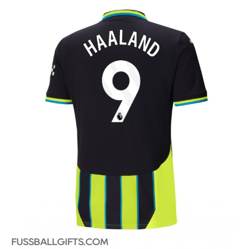 Manchester City Erling Haaland #9 Fußballbekleidung Auswärtstrikot 2024-25 Kurzarm